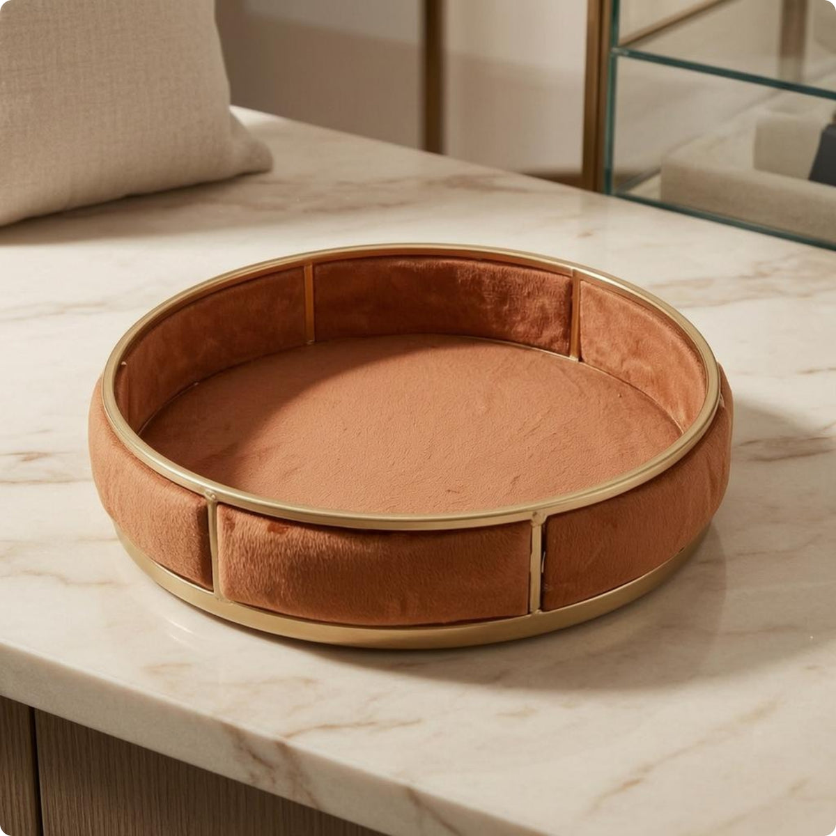 Round Jewelry Display Tray uncoveredTop Band Holder Dish Segmented for Counter
