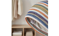 Breathable Summer Knit Cap Double-Layer Striped Knit Cap Retro for Women