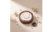 Circular-Shaped Jewelry Stand Framed Walnut Necklace Display Stand Elegant