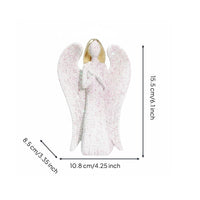 Rhinestone Angel Statue Freestanding House Decoration Handmade for Living Room
