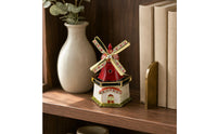 Dutch Mill Box Gold-Tone Home Decoration Compact