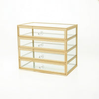 Jewelry Box with Drawers Transparent Glass Jewelry Box Pressure-Resistant