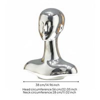 Jewelry Bust Stand Electroplated Finish Hat Display Bust Luxury Look Hairpiece Display Stand