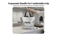 Customizable Logo PP Woven Shopping Bag Double Handles Woven Tote Bag Washable for Retailers, Business Owners, Daily Use, Home Storage