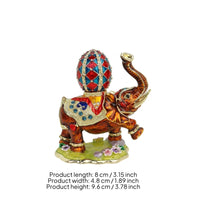 Elephant Trinket Box Hinged Elephant Jewelry Holder Auspicious for Collectors
