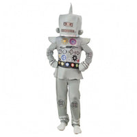 Children's Robot Costume Silver-Gray Full-Body Robot Outfit Polyester