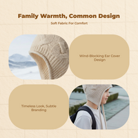 Kids Adjustable Knit Hat, Warm Foldable Earflap