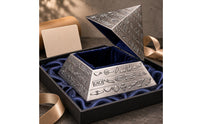 Pyramid Jewelry Box Engraved Pattern Tin Alloy Jewelry Box Decorative