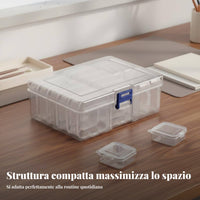 16 Pieces Bead Storage Containers Dustproof Adjustable Grid Bead Box Portable