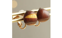 Chestnut Earrings Matte Ear Studs Compact for Women, Teens