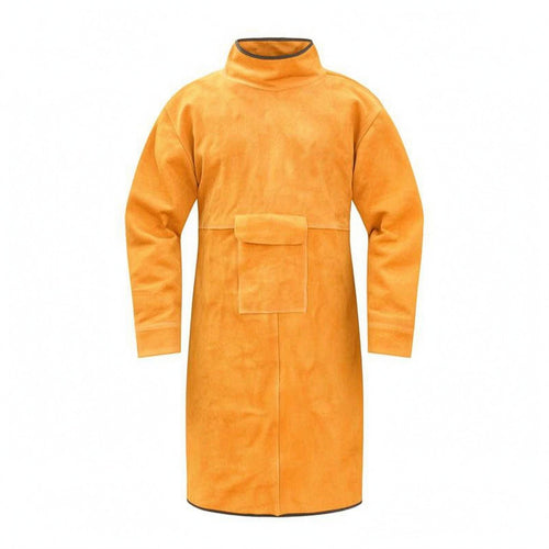 Cowhide Weld Coat Unlined Resistant Leather Jacket Long Sleeves