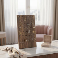 Walnut Earring and Necklace Holder Perfect Gift Suggestion Desktop Jewelry Display Rack Wooden Jewelry Stand Stable