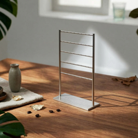 Metal Jewelry Stand Horizontal Rods Accessory Storage Slim Design