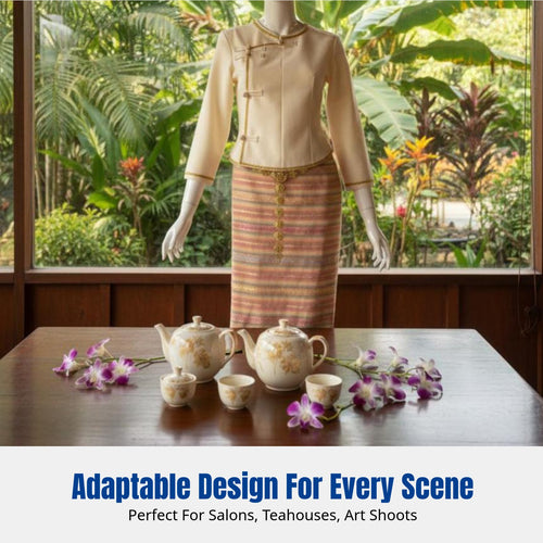 Dai Costume, Thai-Inspired Workwear, Xishuangbanna Tea Dress, Elegant Photo Uniform