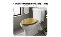 Easy to Install Universal Toilet Lid Quiet Operation Resin Toilet Seat Comfortable Bathroom Fixture Non-Yellowing for Homeowners, DIY Enthusiasts, Adults, Restroom, Home, Hotel
