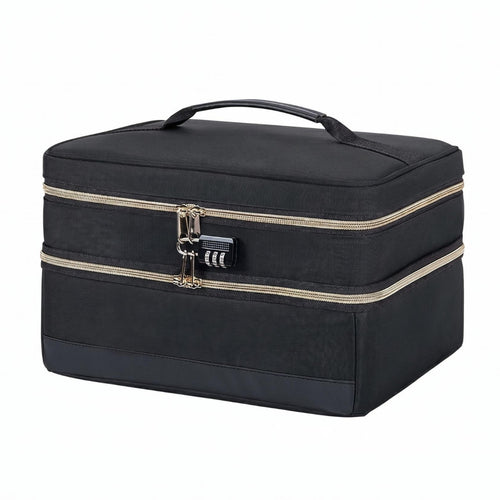 Double-Layer Storage Bag's Top Handle Lockable Storage Bag Portable First Supply Organizer