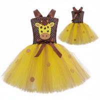 Giraffe Tutu Costume Layered Tulle Skirt Creature Princess Outfit Lined Top
