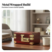 Compact Size Wood Jewelry Storage Box Lockable Wooden Jewelry Box