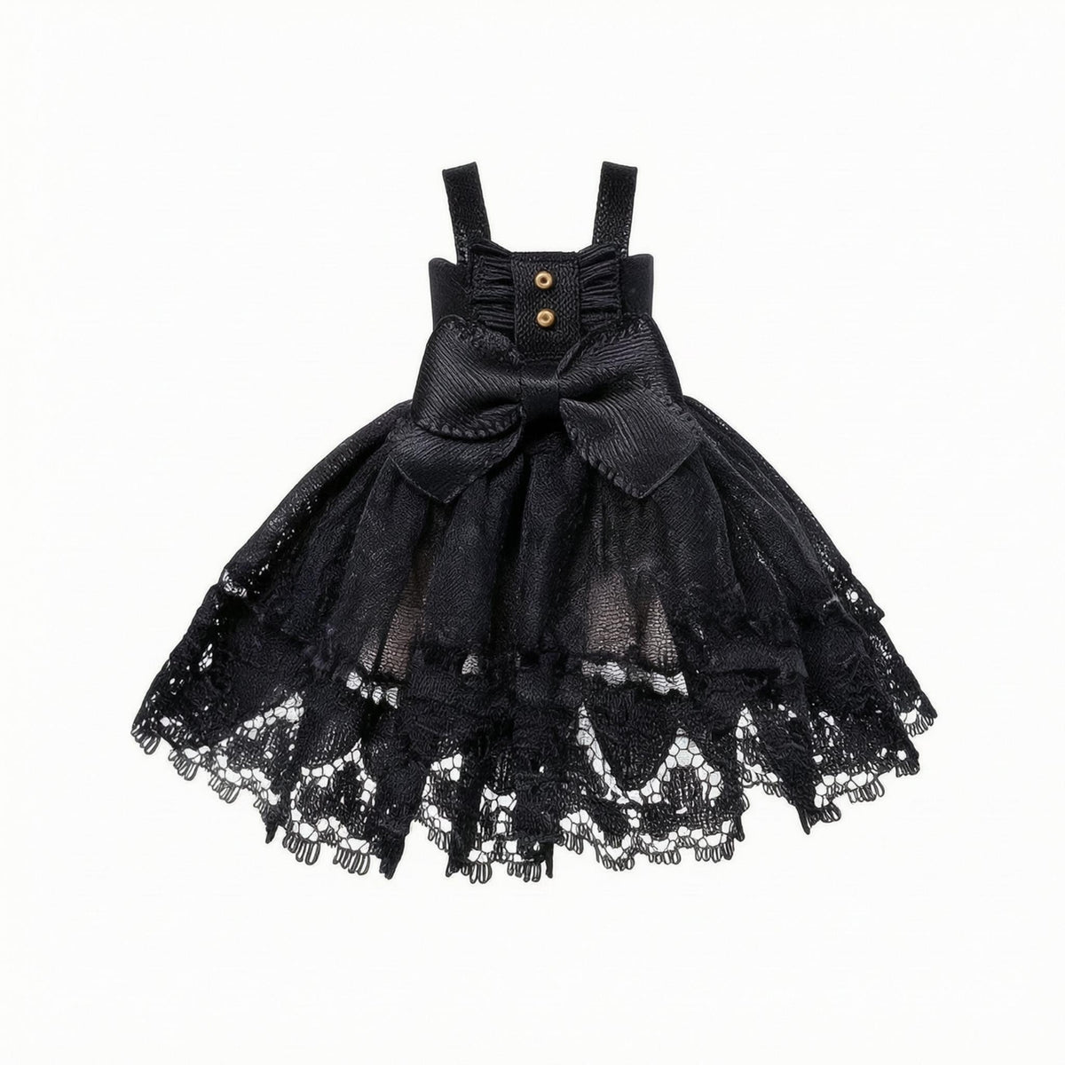 OB11 Doll Dress Bow Waist Sleeveless Doll Dress Decorative Buttons 1/12 BJD Outfit
