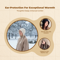 Women's Foldable Knit Hat, Thick Warm, Relaxed, Fall