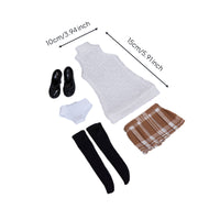1/6 Doll Clothes Set Sewn Details Sleeveless Turtleneck Top No Fading