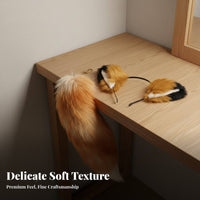 2 Pieces Canine Ears and Tail Set Cute Design Cat Ears Headband and Tail Canine Costume Kit Comfortable to Wear for Children