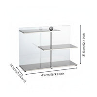 Staggered Shelf Rack Stainless Steel Desktop Storage Rack Acrylic for Countertop