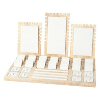 Band and Earring Display Stand Sloped Suede-Like Wood Jewelry Display Rack