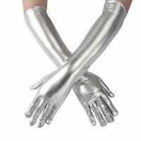 Sexy Patent Leather Gloves, Long Shiny Party Gloves, Cosplay Performance Accessory for Women