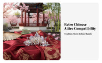 Traditional Chinese Attire Hairpiece Elegant Design Iridescent Flower Hair Crown Crystal Bead Crown Handmade Vintage