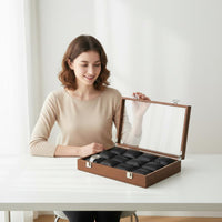 Watch Box with Pillows Soft Padded Slots Watch Display Case Scratch Protection