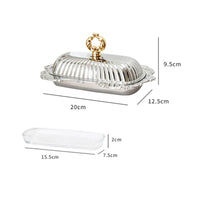 Vintage Butter Dish Edge Silver-Toned European-Style Butter Dish