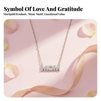 MOM Letter Necklace Sparkling Cubic Zirconia Gold Plated MOM Necklace Set