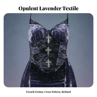 2 Pieces Velvet Slip Dress with Lace Shrug Lace Bell Sleeve Short Jacket Dress