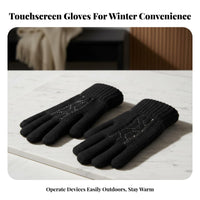 Two-Finger Exposed Gloves 2-in-1 Versatility Warm Tap Screen Gloves Knitted Hand Coverings Winter Accessory for Commuters