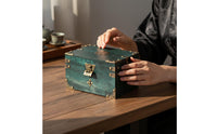 Wooden Jewelry Box Sturdy Wood Construction Chinese Design Keepsake Box Antique Design Treasure Chest Skillfully Made