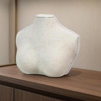 Necklace Display Bust Linen-Covered Necklace Bust Display Stand clothWrapped Pendant Chain Holder