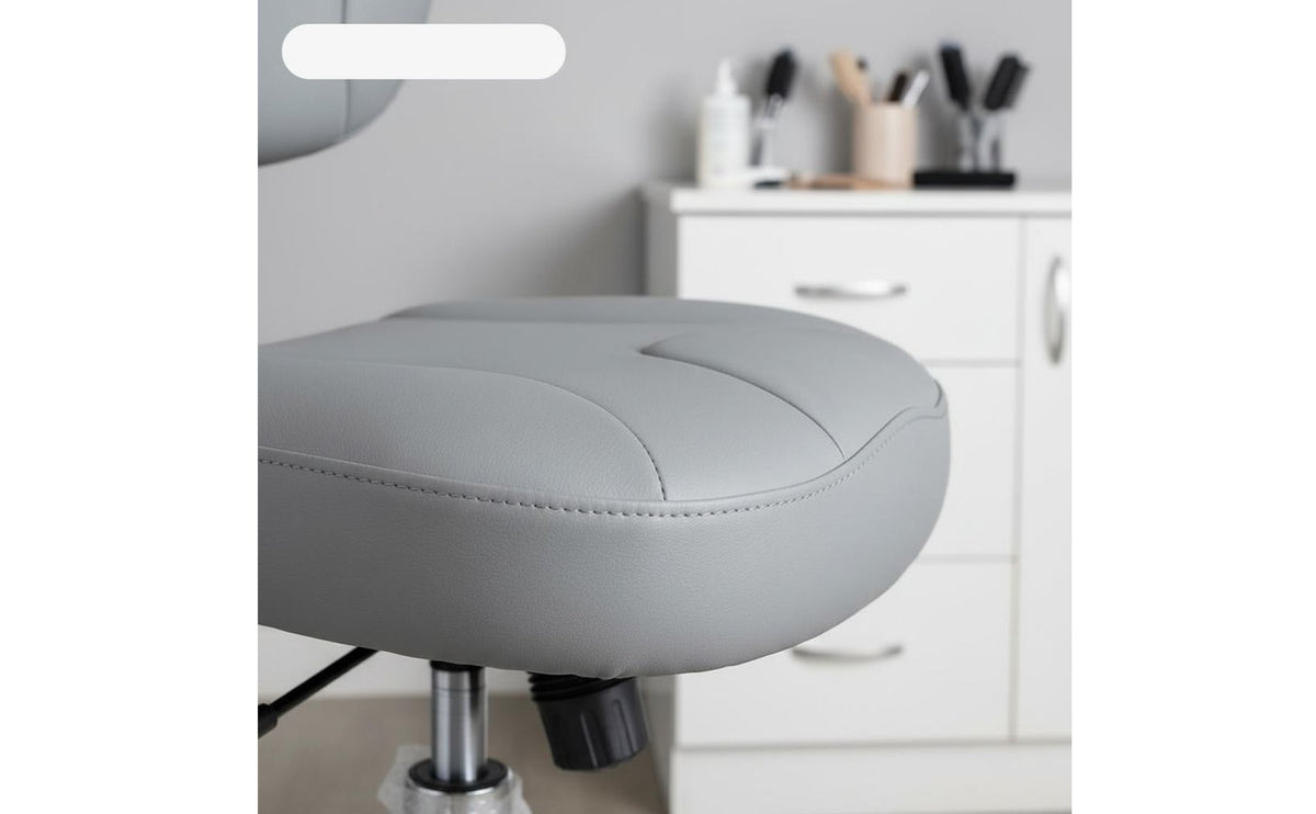 Back Support Adjustable Rolling Stool with Backrest PU Leather Upholstery Oral Assistant Stool High-Density Foam Task Chair for Beauticians, Dentists Artists, Medical Facility, Home Office, Laboratory