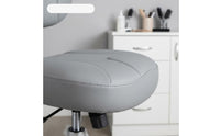 Back Support Adjustable Rolling Stool with Backrest PU Leather Upholstery Oral Assistant Stool High-Density Foam Task Chair for Beauticians, Dentists Artists, Medical Facility, Home Office, Laboratory