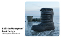 Warm & Comfortable men's Thermal Fishing Boots Long-Lasting Waterproof Winter Boots Adjustable Drawstring for Fishermen, Rainy Days, Work