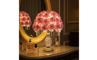 Floral Table Lamp Elegant Floral Lamp Gold Tone Lighting for Women, Bedside, Vanity