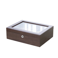 Wooden Watch Box Woodgrain Finish Storage Dark Brown
