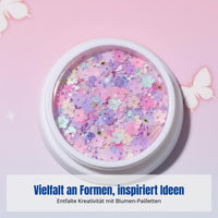 DIY Sequin Nail Art, Round Box, Floral Petals, Face Accessory