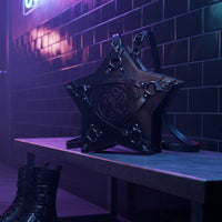 Star Shoulder Bag Punk Star-Shaped Bag Pu Leather Backpack for Streetwear