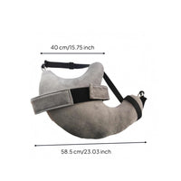 Shoulder Support Pillow Crystal Velvet Crescent Shoulder Pillow Gray