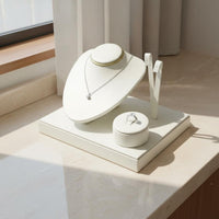 Pu Leather Jewelry Display Stand Luxury Look Necklace Band Earring Display Stand