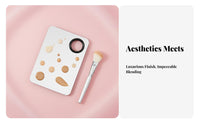 Even Blending Foundation Palette and Spatula Set Easy to Clean Handheld Foundation Plate with Spatula Multi-Use Makeup Mixing Tray Polished Surface for Beauty Enthusiasts, Women, Girls, Travel, Dressing Table, Dermatological Care Routine, Nail Art