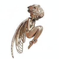 Silent Angel Necklace Delicate Filigree Wings Cicada Feather Angel Necklace
