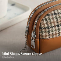 Compact Mini Wallet Retro Design Mini Zipper Pouch Portable for Students, Adults, Daily Use, Shopping, Commuting