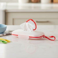 Wet Wipe Container Heart-Shaped Opening Travel Tissue Holder Side Pull Loop